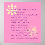 Poem For New Parents Keepsake Poster (Hot Pink) posters