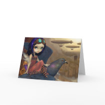 "Poe's Flight" Greeting Card