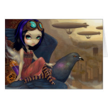 "Poe's Flight" Greeting Card