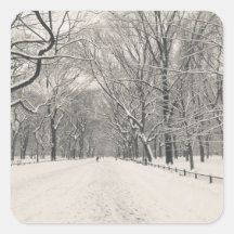 Poet's Walk - Central Park Winter Square Stickers