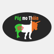 Pog Mo Thoin - Irish Humour Oval Stickers