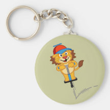 Pogostick Lion Keychains