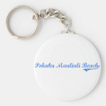 Pohaku Mauliuli Beach Hawaii Classic Design Keychain