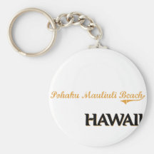 Pohaku Mauliuli Beach Hawaii Classic Keychains