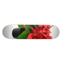 Poinsetta In The Pot Skateboard Deck