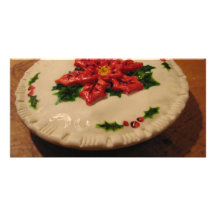 Poinsetta Pie I Custom Photo Card