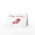 Poinsettia and Candle Happy Holidays Card