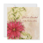 Poinsettia and Holly Party Invitation