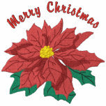 Poinsettia Christmas embroidered shirts