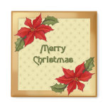 Poinsettia Christmas Fridge Magnet