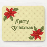 Poinsettia Christmas mousepads