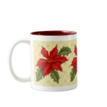 Poinsettia Christmas mugs