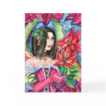Poinsettia Fairy Greeting Card- Christmas Art