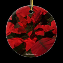 Poinsettia/Holly Photo Ornament