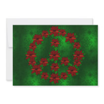 Poinsettia Peace Sign Personalized Announcements