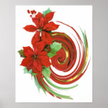 Poinsettia Swirl posters