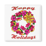 Poinsettia Wreath Magnet