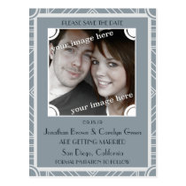 Point Block Grey Art Deco Save the Date Postcard postcards