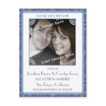 Point Block Purple Art Deco Save the Date Postcard