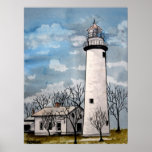 pointe aux Barques Lighthouse art poster print