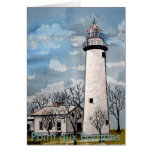 pointe aux Barques Lighthouse port hope michigan Greeting Card