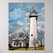 pointe aux Barques Lighthouse print  michigan