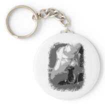 Pointe Shoes Dancer Black and white Keychain