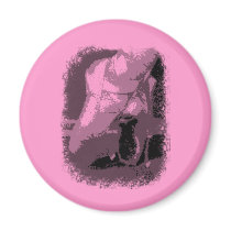 Pointe Shoes Dancer Black and white Magnets