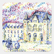 Pointillism city stickers