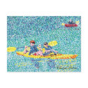 Pointillism kayak scene, by Cheryl Paton postcards