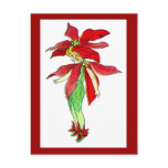 Pointsettia Flower Fairy Postcard