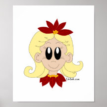 Pointsettia Girl Poster