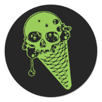 Poison Ice Cream Cone Round Sticker