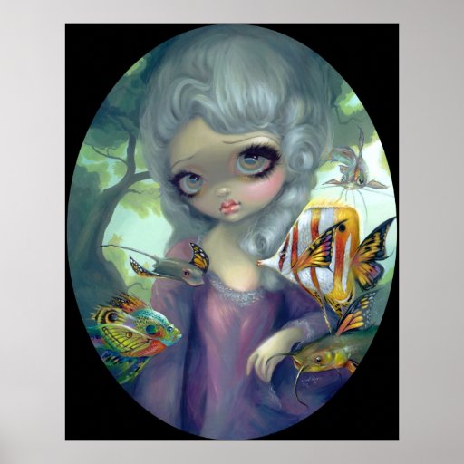Poissons Volants Le Portrait ART PRINT rococo fish