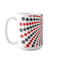Poker Card Suits Spiral: Coffee Mug: Black Jack