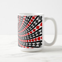 Poker Card Suits Spiral: Coffee Mug: Black Jack