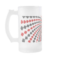 Poker Card Suits Spiral: Frosted Mug: Black Jack