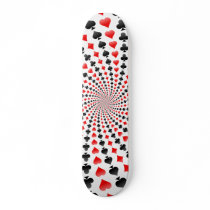 Poker Card Suits Spiral: Skateboard