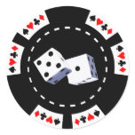 POKER CHIP WITH DICE ORNAMENT STICKER