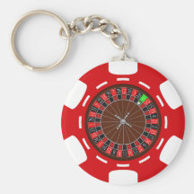 POKER CHIP WITH ROULETTE WHEEL KEY CHAINS