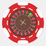 POKER CHIP WITH ROULETTE WHEEL ROUND STICKERS
