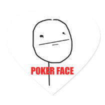 Poker Face - Heart Stickers