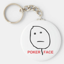 Poker Face (text) Keychains