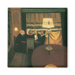 Poker game painting by Vallotton players at table magnets