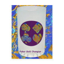 Poker Gold Champion Glass Postcard