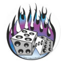 Poker Lucky 7 Dice And Flames stickers