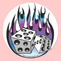 Poker Lucky 7 Dice And Flames stickers