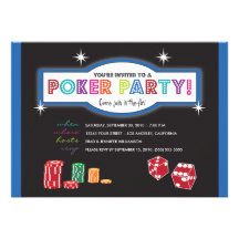 Poker Party Extravaganza Invitation (blue/black)