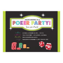 Poker Party Extravaganza Invitation (lime/black)