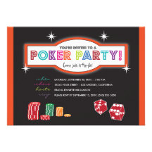 Poker Party Extravaganza Invitation (orange/black)